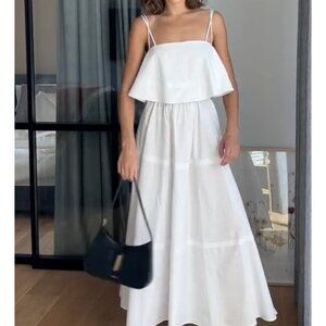 Massimo Dutti Womens Cropped Top Size M White Sleeveless Loose fit 9404/952 NWT